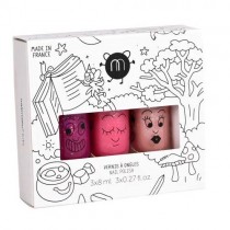 Nailmatic Kids Magic Forest zestaw lakierw do paznokci Sheepy 8ml + Peachy 8ml + Kitty 8ml