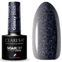 Claresa Soak Off UV/LED lakier hybrydowy Galaxy Black 5g
