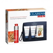 Clarins Men Energizing �el do twarzy 50ml + �el do mycia twarzy 30ml + szampon 30ml + serum pod oczy 0,9ml + kosmetyczka