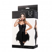 Glossy Fetish Lingerie Elisia Wetlook zmysowa sukienka Czarna L
