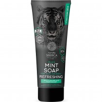 Natura Siberica For Men naturalne, mi�towe, od�wie�aj�ce, czarne myd�o do w�os�w i cia�a 200ml