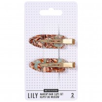 Sister Young Lily Makeup Hair Clips klipsy do wosw Green Coffee 2szt