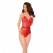 Softline Collection Linda body z otwartym krokiem Czerwone M/L
