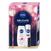 Nivea Delicate Moments Of Joy Rose & Almond Oil �el pod prysznic 250ml + Black & White antyperspirant 150ml