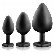 Blush Luxe Bling Silicone Anal Training Plug korki analne 3szt