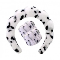 Ecarla Zestaw opasek kosmetycznych na g�ow� i nadgarstki Bia�a Panterka O540BSZ