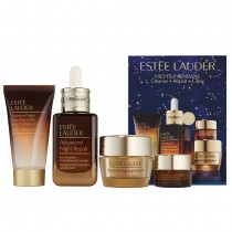 Estee Lauder Nightly Renewal �el oczyszczaj�cy 30ml + serum do twarzy 50ml + krem do twarzy 15ml + krem-�el pod oczy 5ml