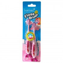 Brush Baby Floss Brush mi�kka szczoteczka do z�b�w dla dzieci 3-6 2szt