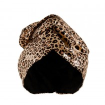 Glov Dwustronny turban do w�os�w z mikrofibry i wega�skiej satyny, szybkie suszenie, anti-frizz Cheetah