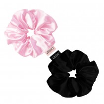 Glov Satin Scrunchies satynowe gumki do w�os�w S Pink/Black 2szt