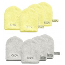 Glov Water-Only Skin r�kawiczka do demakija�u i oczyszczania twarzy Baby Banana 4szt + Silver Stone 4szt
