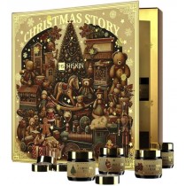 Hiskin Home Kalendarz Adwentowy Ba�niowa Ksi�ga �wieczki tealight 12x15ml + �wieczki sojowe w s�oiczkach 12x30ml