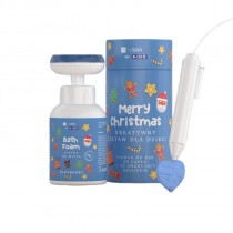 Hiskin Kids Merry Christmas kreatywny zestaw dla dzieci Niebieska pianka do mycia r�k Jagodowa 300ml + d�ugopis 3D