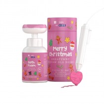 Hiskin Kids Merry Christmas kreatywny zestaw dla dzieci R�owa pianka do mycia r�k Jagodowa 300ml + d�ugopis 3D