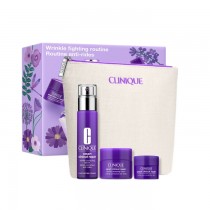 Clinique Wrinkle Fighting Routine serum koryguj�ce zmarszczki 30ml + krem przeciwzmarszczkowy 15ml + kosmetyczka