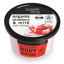 Organic Shop Organic Strawberry & Milk Body Mousse Mus do ciaa o zapachu truskawkowego jogurtu 250ml
