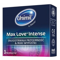 Unimil Max Love Intense lateksowe prezerwatywy 3sztuki