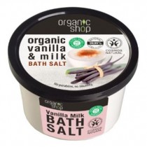 Organic Shop Organic Vanilla & Milk Bath Salt Sl do kpieli Wanilia i Mleko 250ml