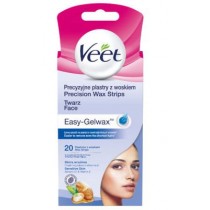 Veet Easy-Gelwax Plastry z woskiem do depilacji twarzy 20szt