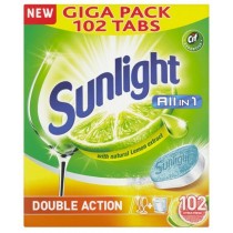 Sunlight All In 1 Double Action tabletki do mycia naczy w zmywarkach Lemon 102szt