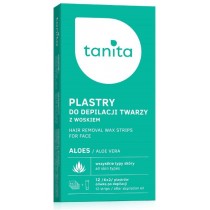 Tanita Hair Removal Wax Strips For Face plastry do depilacji twarzy z woskiem Aloes 12szt + oliwka po depilacji 10ml