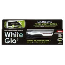 White Glo Charcoal Total Mouth Detox pasta do zbw z aktywnym wglem 100ml + szczoteczka