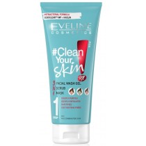 Eveline Clean Your Skin 3w1 el do mycia twarzy scrub maska do twarzy 200ml