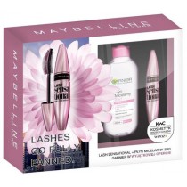 Maybelline Lash Sensational Mascara tusz do rzs Black 9,5ml + Garnier Skin Naturals pyn micelarny 3w1 400ml