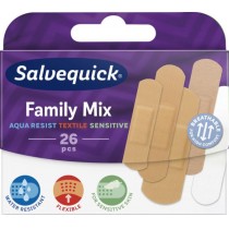 Salvequick Aqua Resist Textile Sensitive Family Mix plastry 26szt