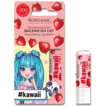 4Organic Lip Balm Kawaii balsam do ust Strawberry 5g